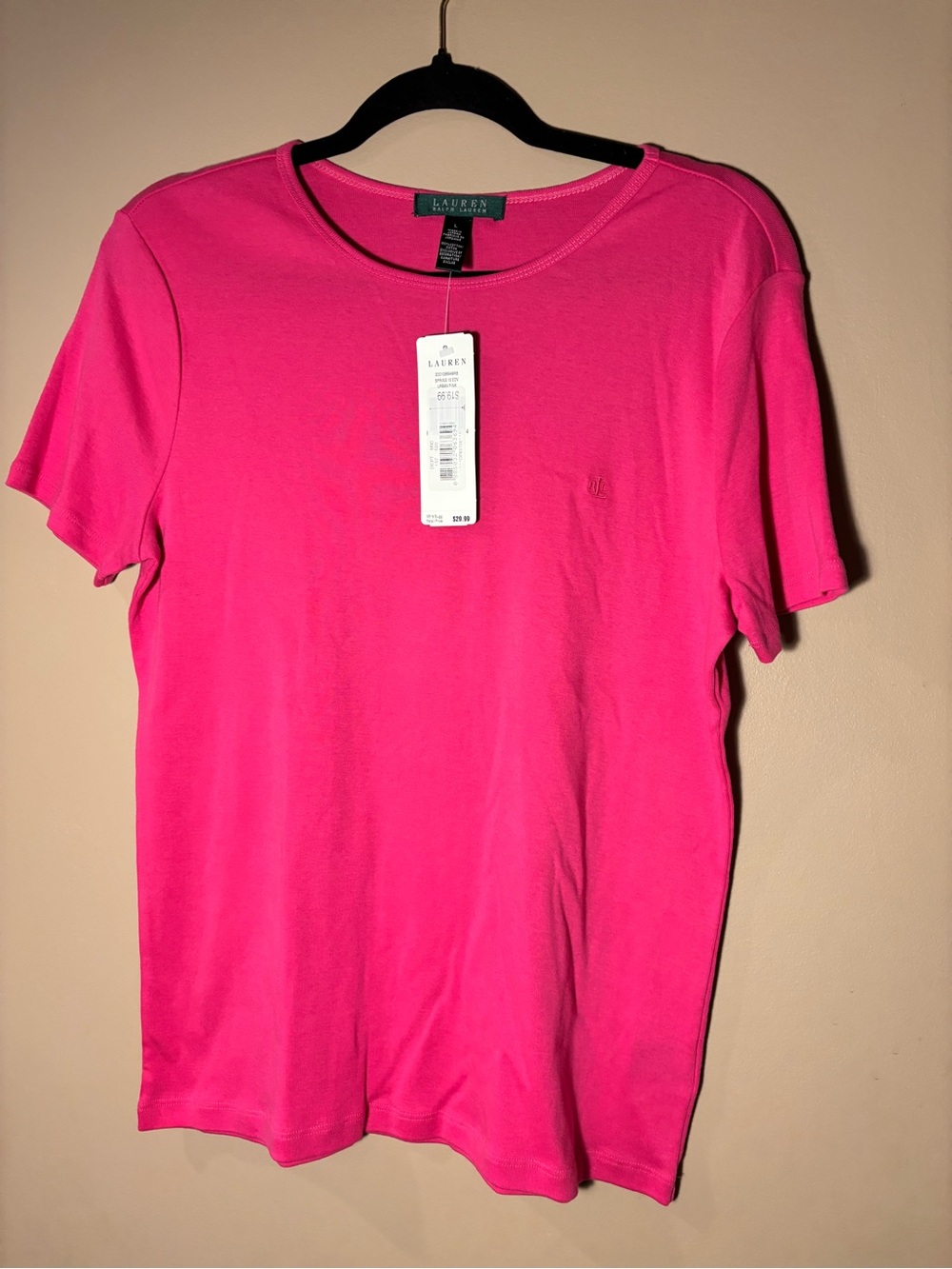 Lauren Ralph Lauren Women's Short Sleeve Crewneck Tee - Bright Pink